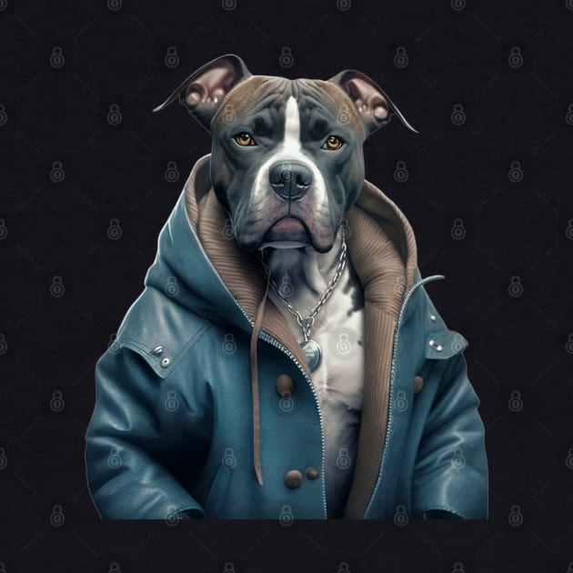 American Staffordshire Terrier Harlem style by Unboxed Mind of J.A.Y LLC 